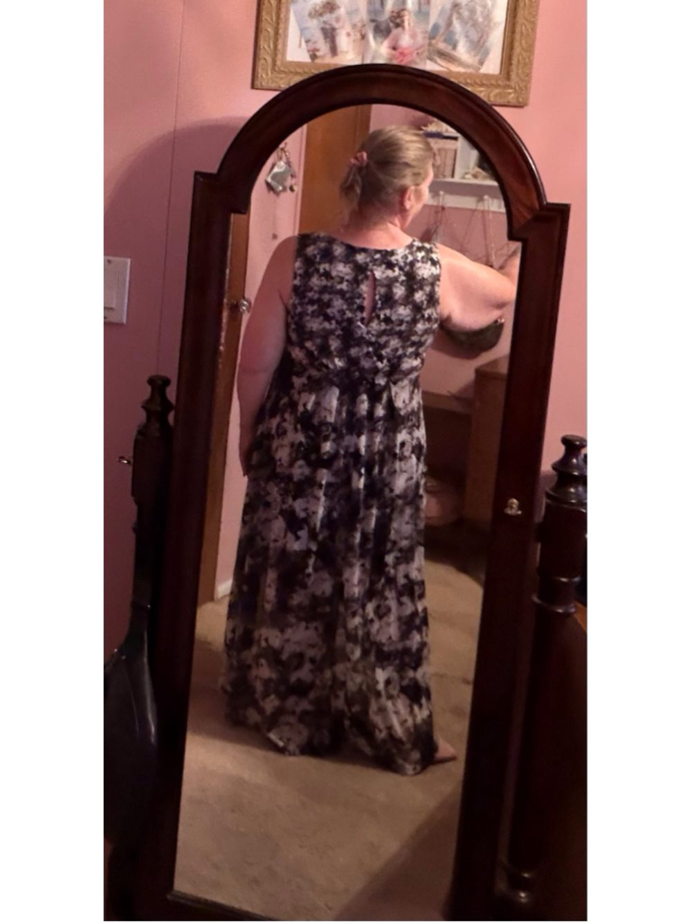 Simply Vera Vera Wang High Low Dress XL Black White Floral Soo Soft! - Picture 5 of 17